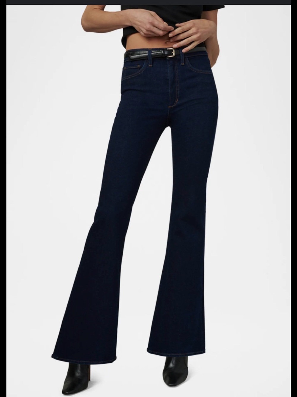 Banana Republic Black Flare Wide-Leg Jeans